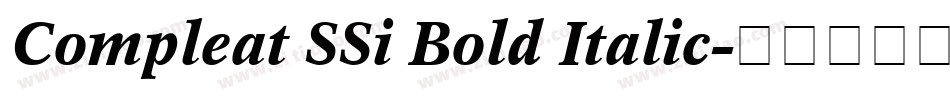 Compleat SSi Bold Italic字体转换